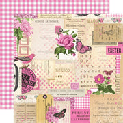 Simple Stories - Simple Vintage Essentials Color Palette Paper - Pink Collage