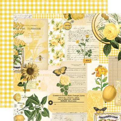 Simple Stories - Simple Vintage Essentials Color Palette Paper - Yellow Collage