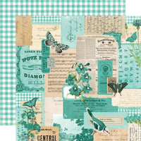 Simple Stories - Simple Vintage Essentials Color Palette Paper - Teal Collage