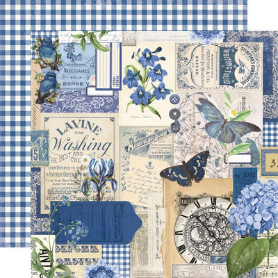 Simple Stories - Simple Vintage Essentials Color Palette Paper - Blue Collage