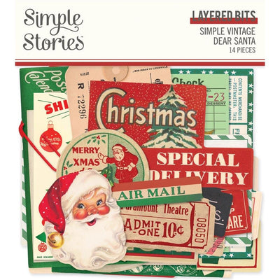 Simple Stories - Simple Vintage Dear Santa Layered Bits 14/Pkg