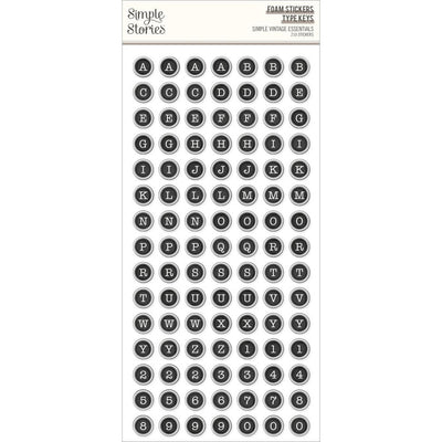 Simple Stories - Simple Vintage Essentials Foam Alphas Stickers 210/Pkg - Type Keys