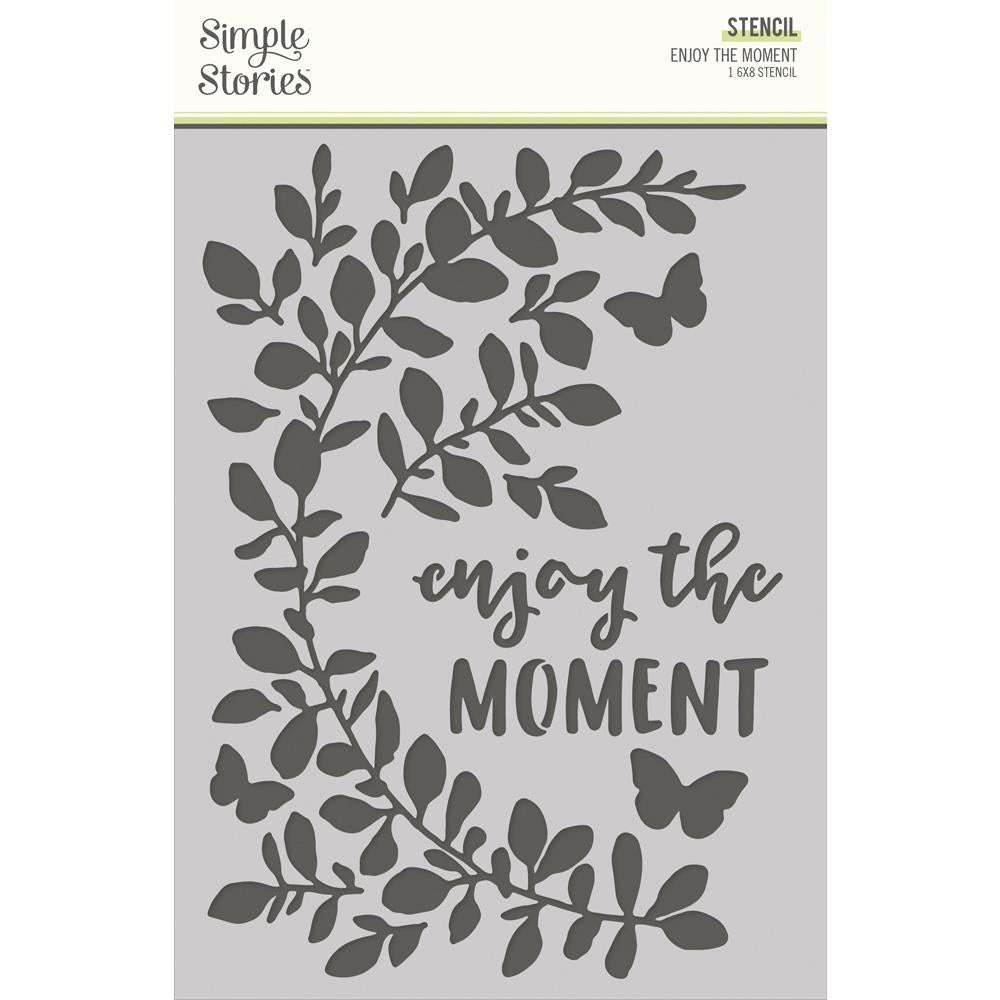 Simple Stories - Simple Vintage Life In Bloom Stencil - Enjoy The Moment 6x8"