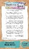 TEXT(ures) Winter in Bloom Music Notes 4" x 6" Background Stamp