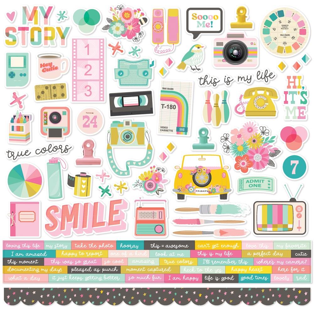 Simple Stories - True Colors Cardstock Stickers 12"X12"