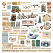 Photo Play - Travel Junque Cardstock Element Sticker Sheet 12x12