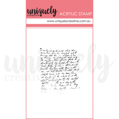 Uniquely Creative - Vintage Script Mark Making Mini Acrylic Stamp