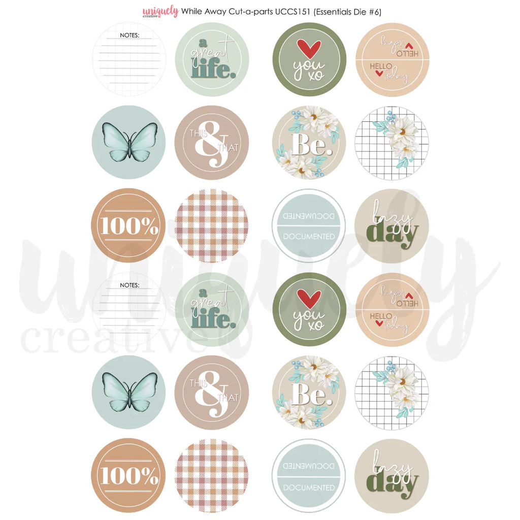 Uniquely Creative - While Away Cut-a-part Sheet