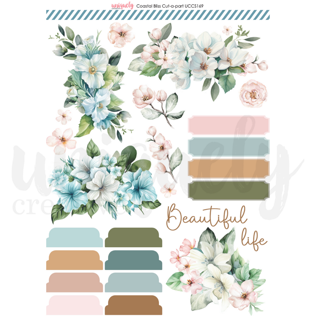 Uniquely Creative - Coastal Bliss Cut-a-part Sheet