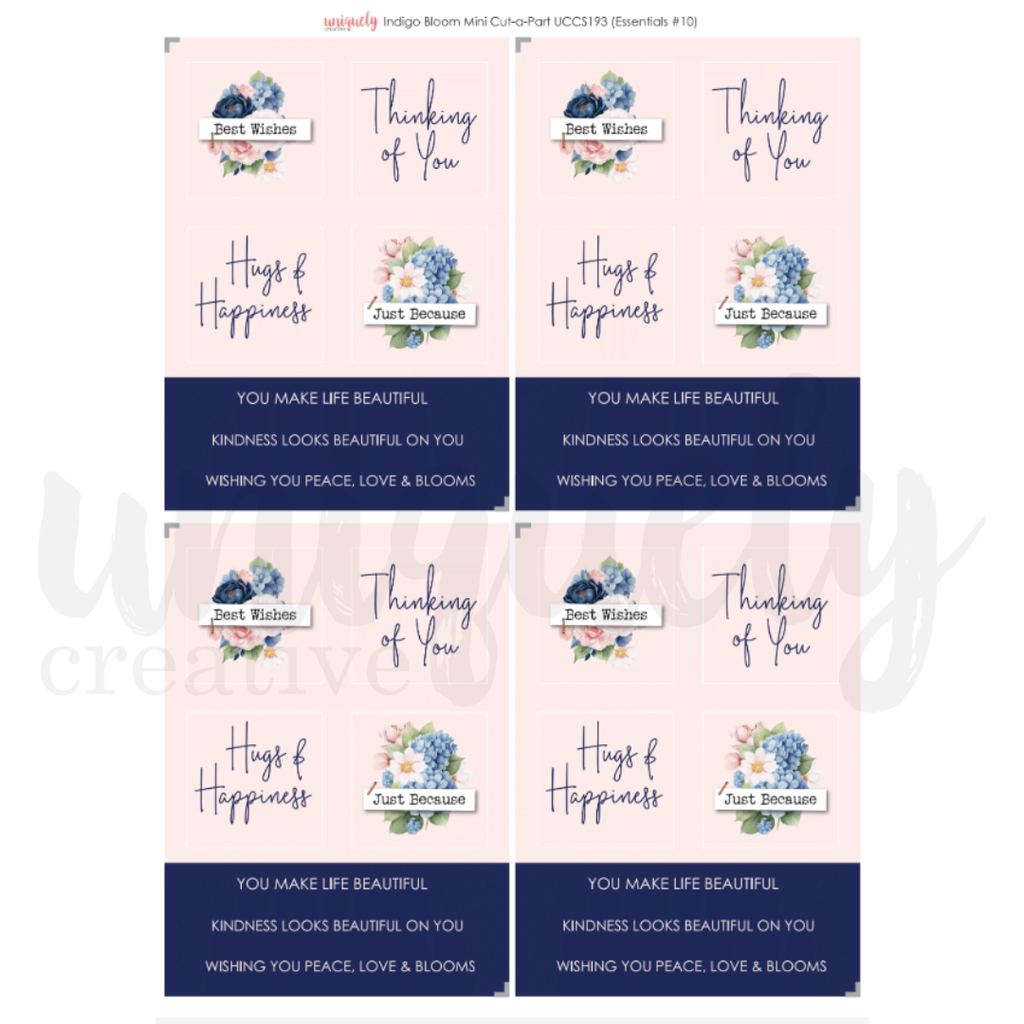 Uniquely Creative - Indigo Bloom Mini Cut-a-Part Sheet