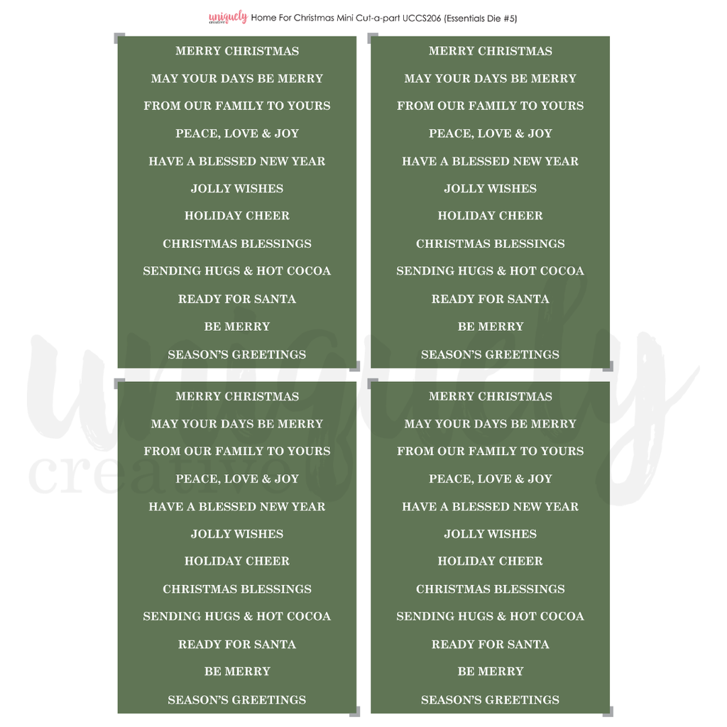 Uniquely Creative - Home for Christmas Mini Cut-a-Part Sheet