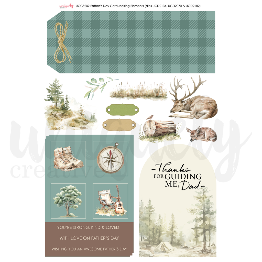 Uniquely Creative - Father's Day Card Making Elements Cut-a-Part Sheet