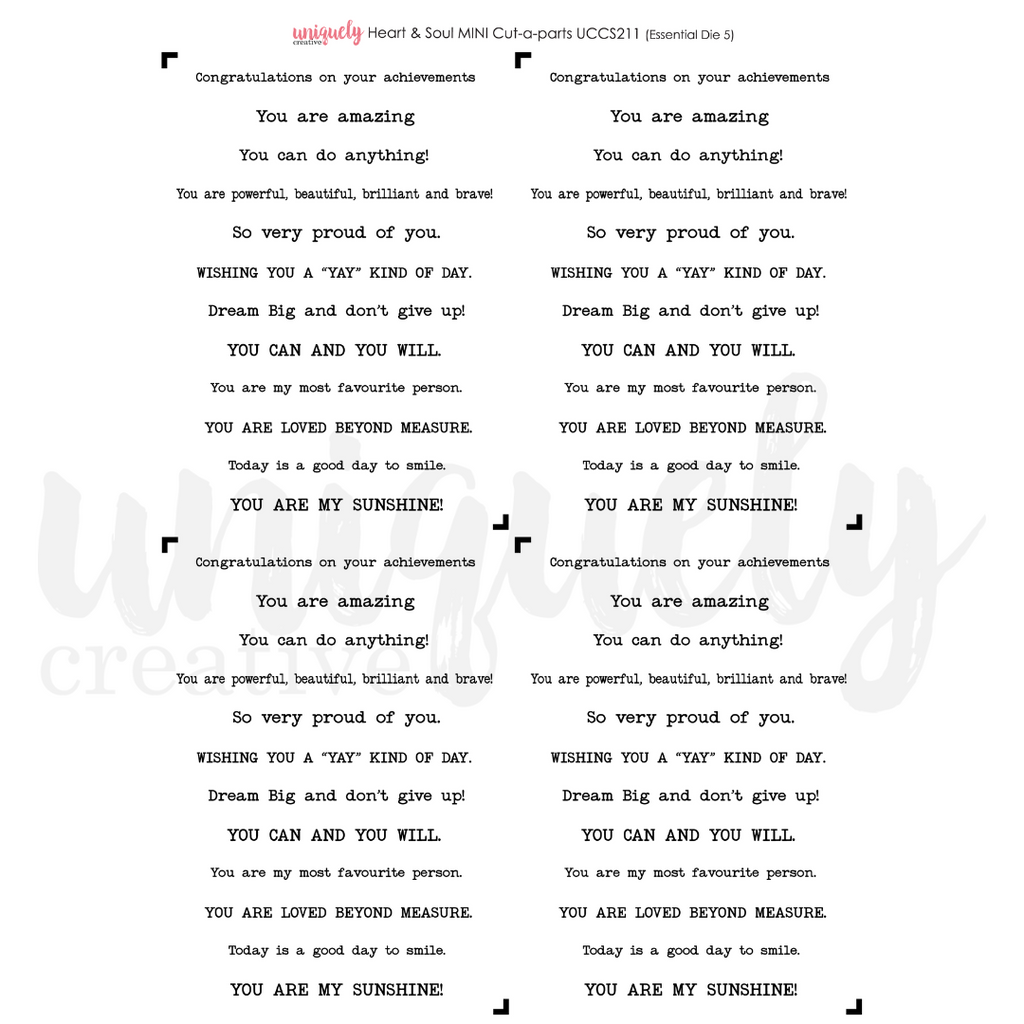 Uniquely Creative - Heart & Soul Mini Cut-a-Part Sheet
