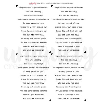 Uniquely Creative - Heart & Soul Mini Cut-a-Part Sheet
