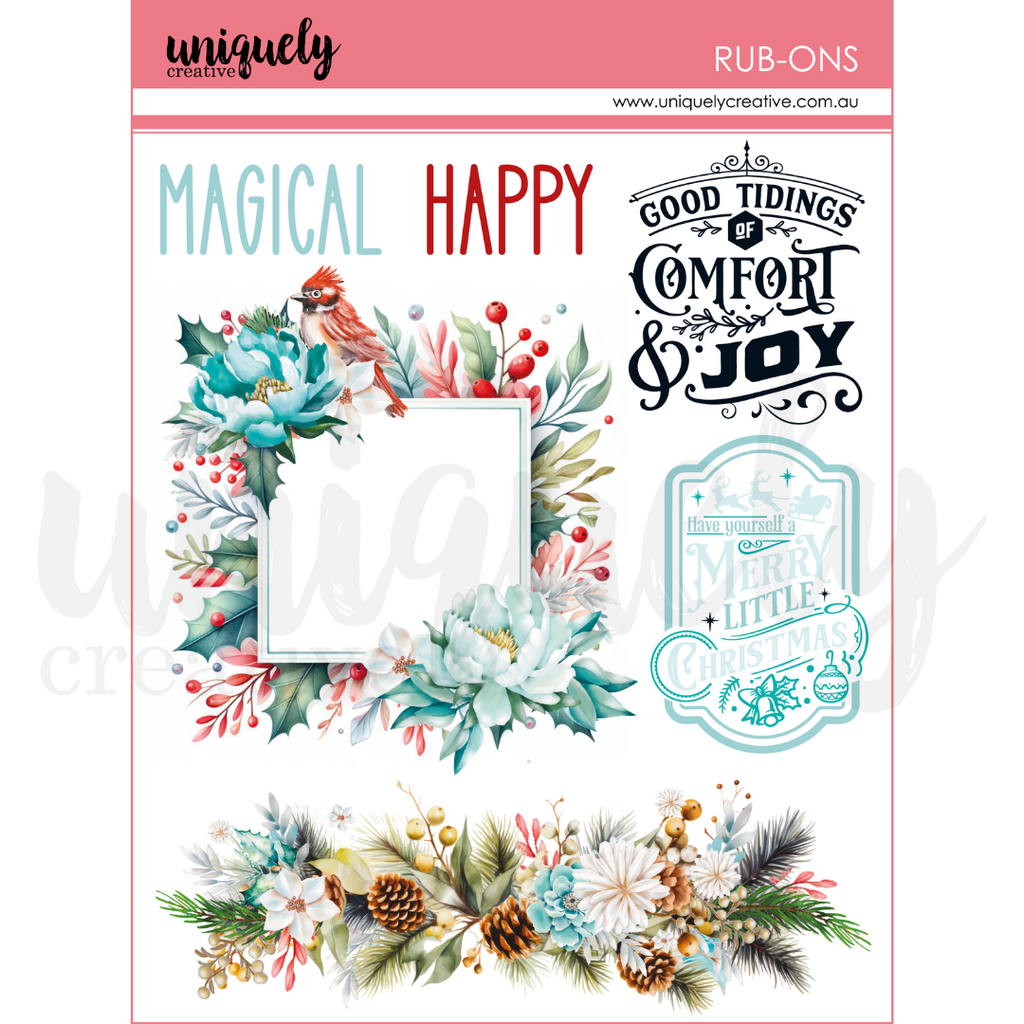 Uniquely Creative - Be Merry Rub-ons