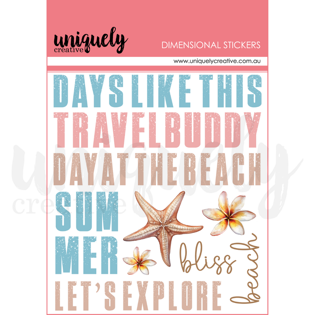 Uniquely Creative - Coastal Bliss Dimensional Stickers