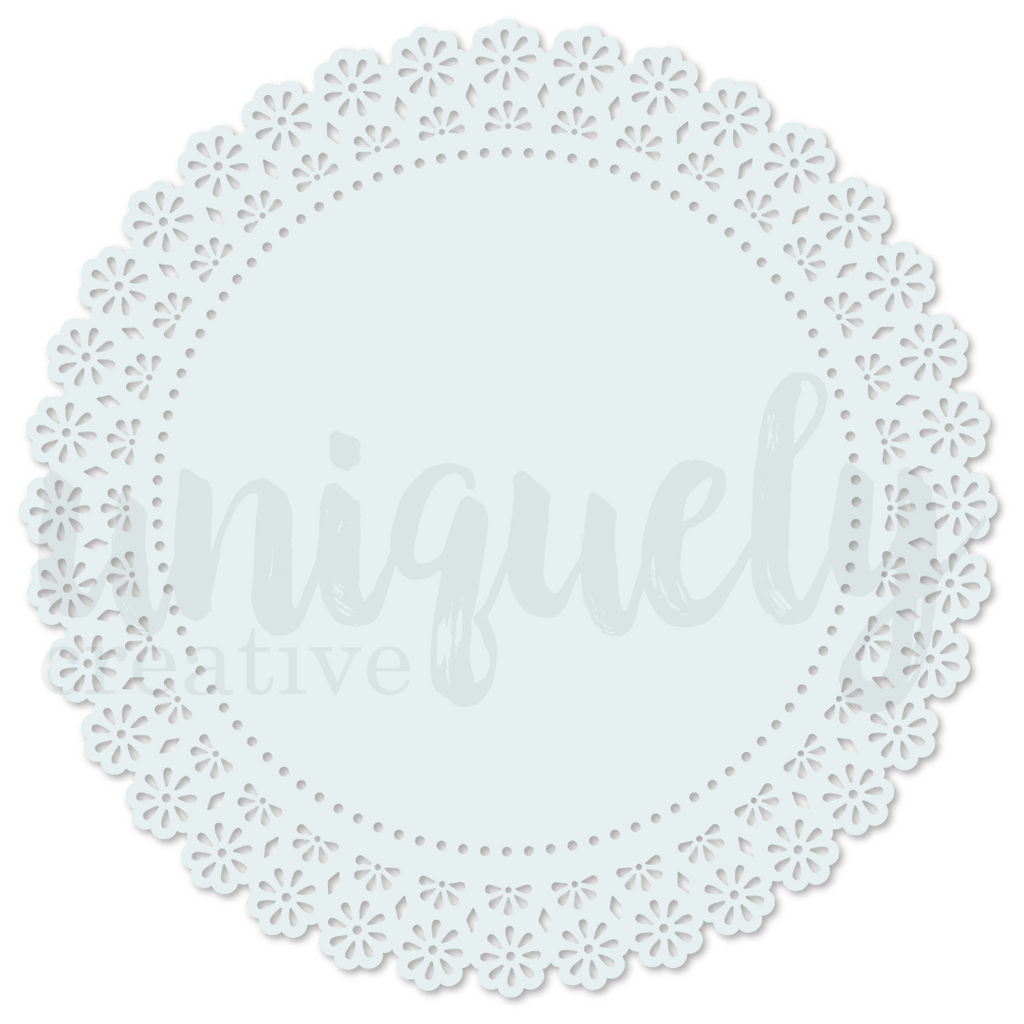 Uniquely Creative - Light Blue Lacey Circle Decorative Base Layer
