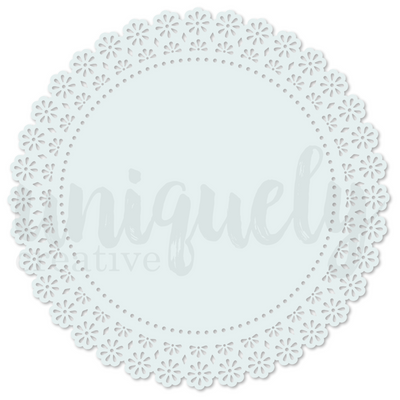 Uniquely Creative - Light Blue Lacey Circle Decorative Base Layer
