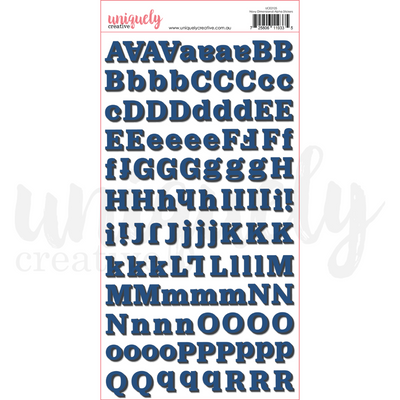 Uniquely Creative - Field Notes Navy Dimensional Alpha Stickers