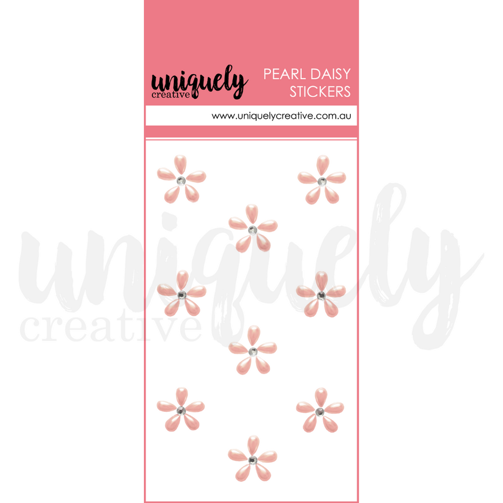 Uniquely Creative Pearl Daisy Stickers - Pink 9/Pkg