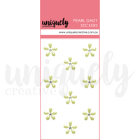 Uniquely Creative Pearl Daisy Stickers - Green 9/Pkg