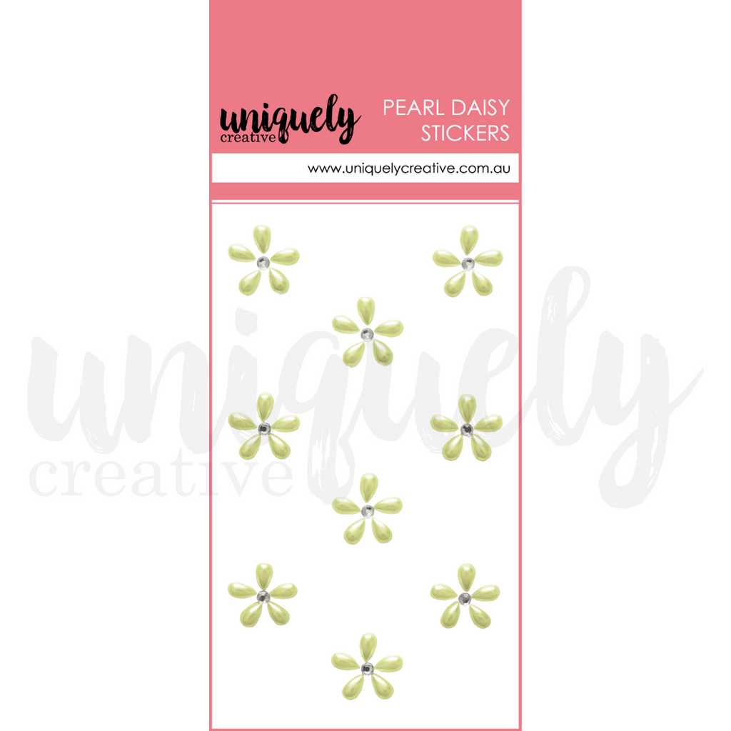 Uniquely Creative Pearl Daisy Stickers - Green 9/Pkg