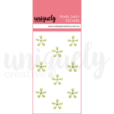 Uniquely Creative Pearl Daisy Stickers - Green 9/Pkg