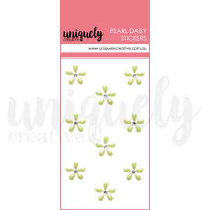 Uniquely Creative Pearl Daisy Stickers - Green 9/Pkg