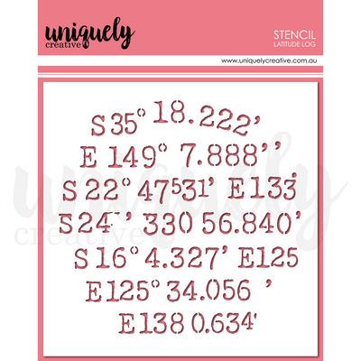 Uniquely Creative - Latitude Log Stencil
