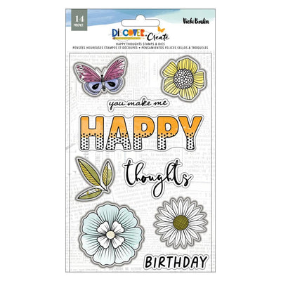 Vicki Boutin Discover + Create Stamp& Di Set - Happy Thoughts