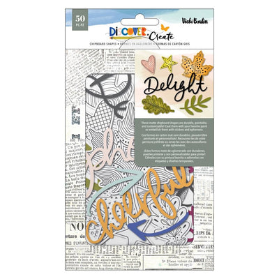Vicki Boutin Discover + Create Mixed Chipboard 50/Pkg