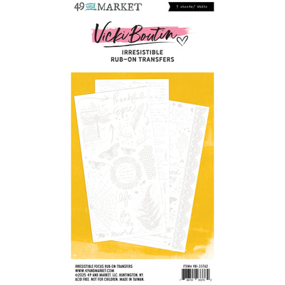 49 And Market Rub-On Transfer Set - Irresistible Focus By Vicki Boutin