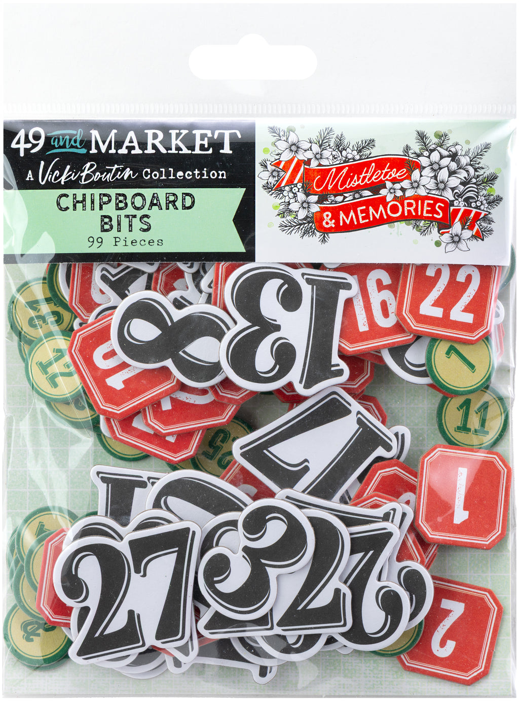 49 and Market - Mistletoe & Memories Chipboard Bits 99/Pkg