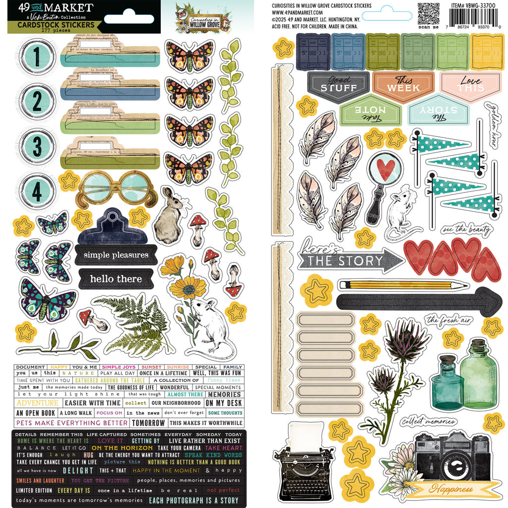 49 And Market - Curiosities In Willow Grove Cardstock Stickers