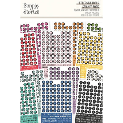 Simple Stories - Simple Vintage Essentials Color Palette Sticker Book 12/Sheets - Letters & Labels
