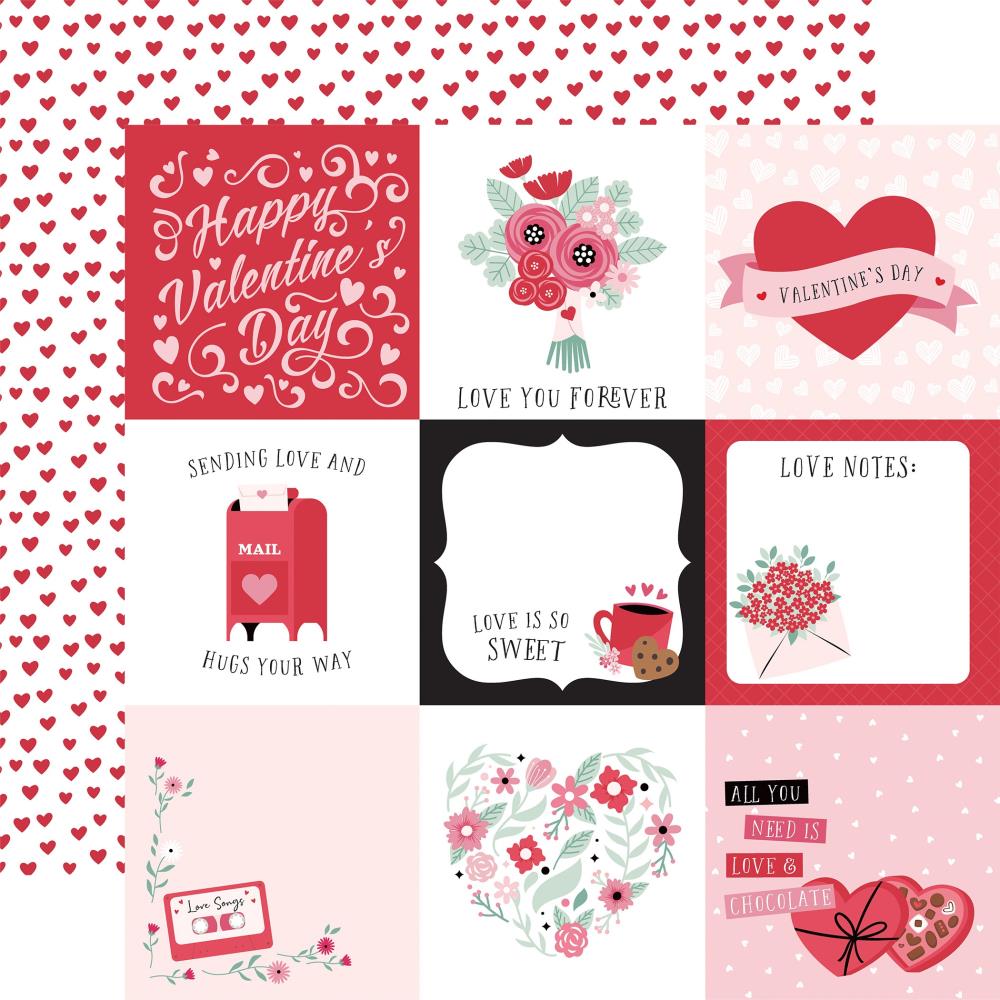 Echo Park - Valentine's Day Paper - 4X4 Journaling Cards