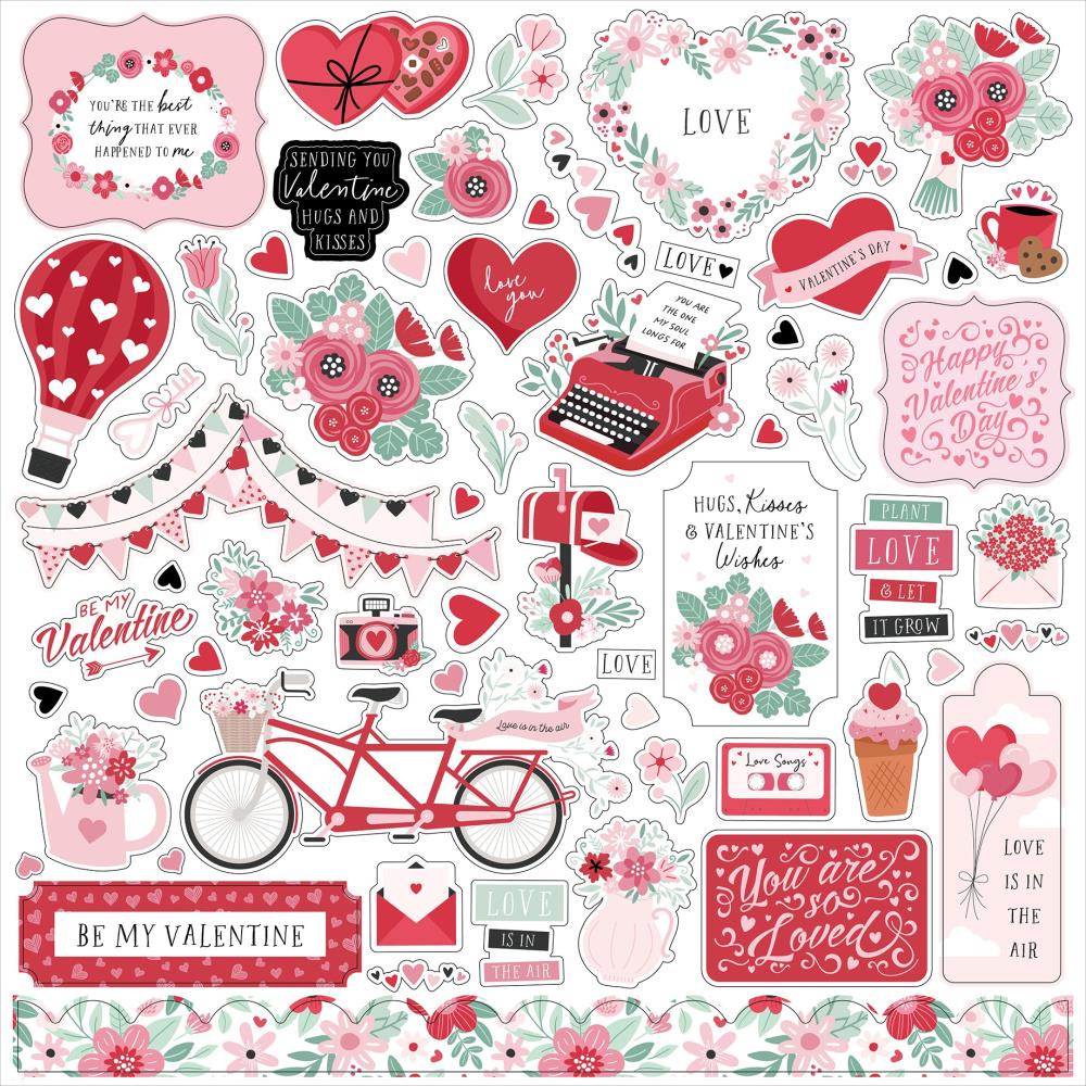 Echo Park - Valentine's Day 12x12 Element Sticker Sheet