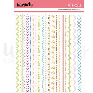 Uniquely Creative - Patchwork Roses Rub-ons