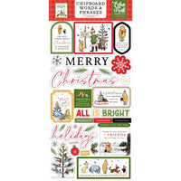 Echo Park - Winnie the Pooh Christmas Chipboard Words & Phrases Stickers