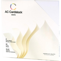 American Crafts Textured Cardstock Pack 12"X12" 60/Pkg - White