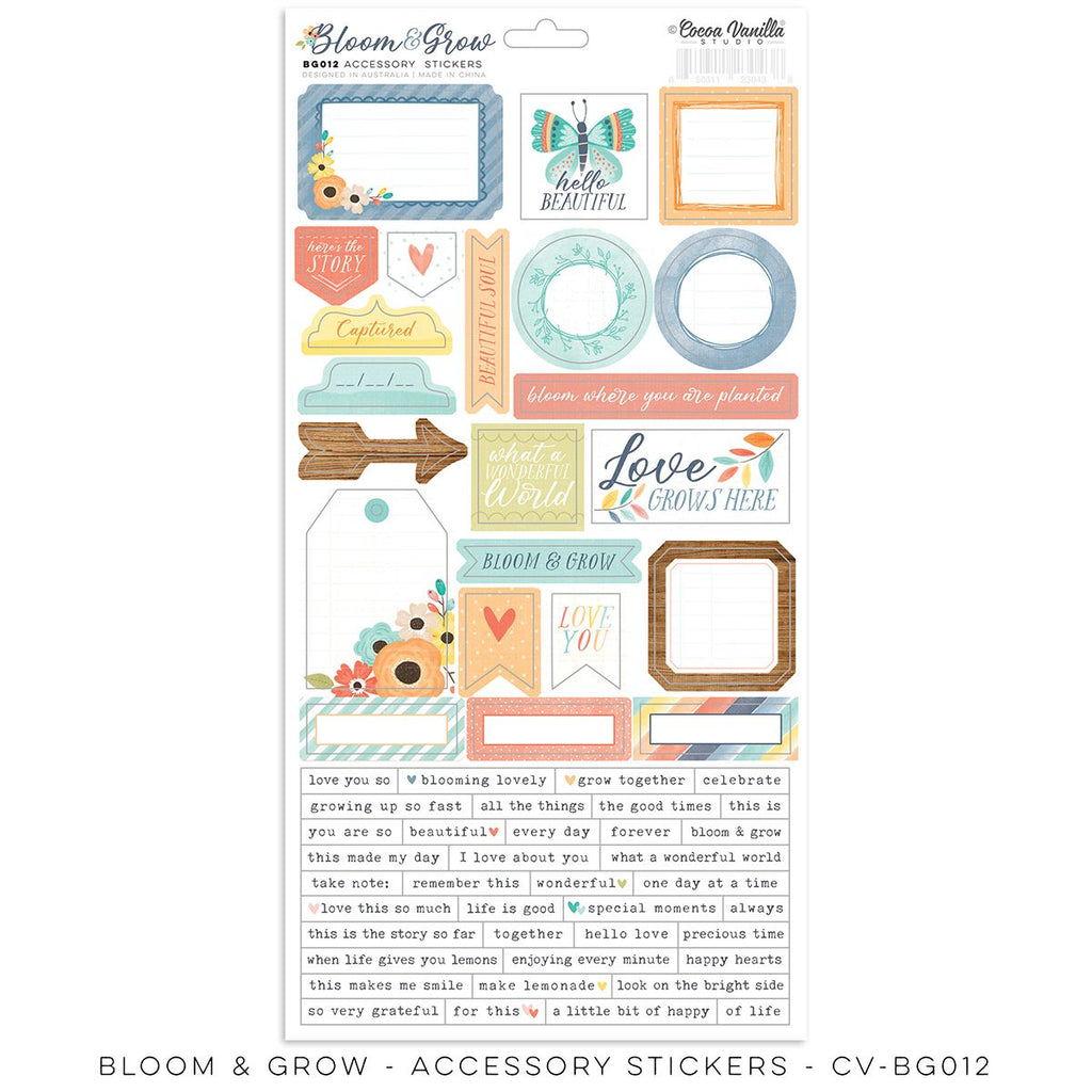 Cocoa Vanilla - Bloom and Grow Accessory Stickers