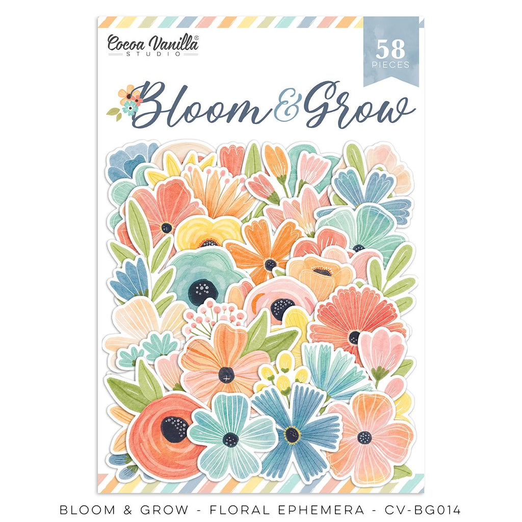 Cocoa Vanilla - Bloom and Grow Die Cut Floral Ephemera