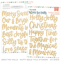 Cocoa Vanilla - Deck the Halls Puffy Gold Title Stickers