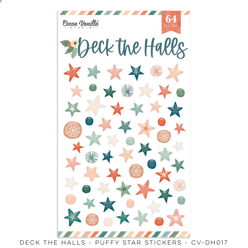 Cocoa Vanilla - Deck the Halls Puffy Star Stickers