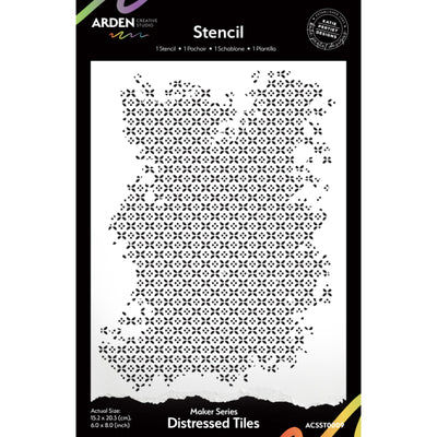 Arden Creative Studio - Maker Series Distressed Tiles 6in x 8in Stencil