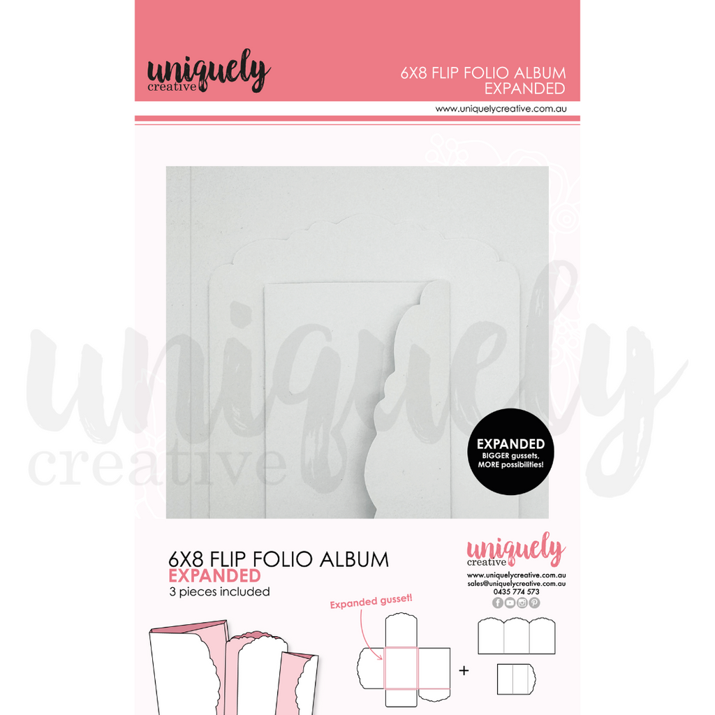 Uniquely Creative - 6" X 8" Flip Folio Album - White Expanded