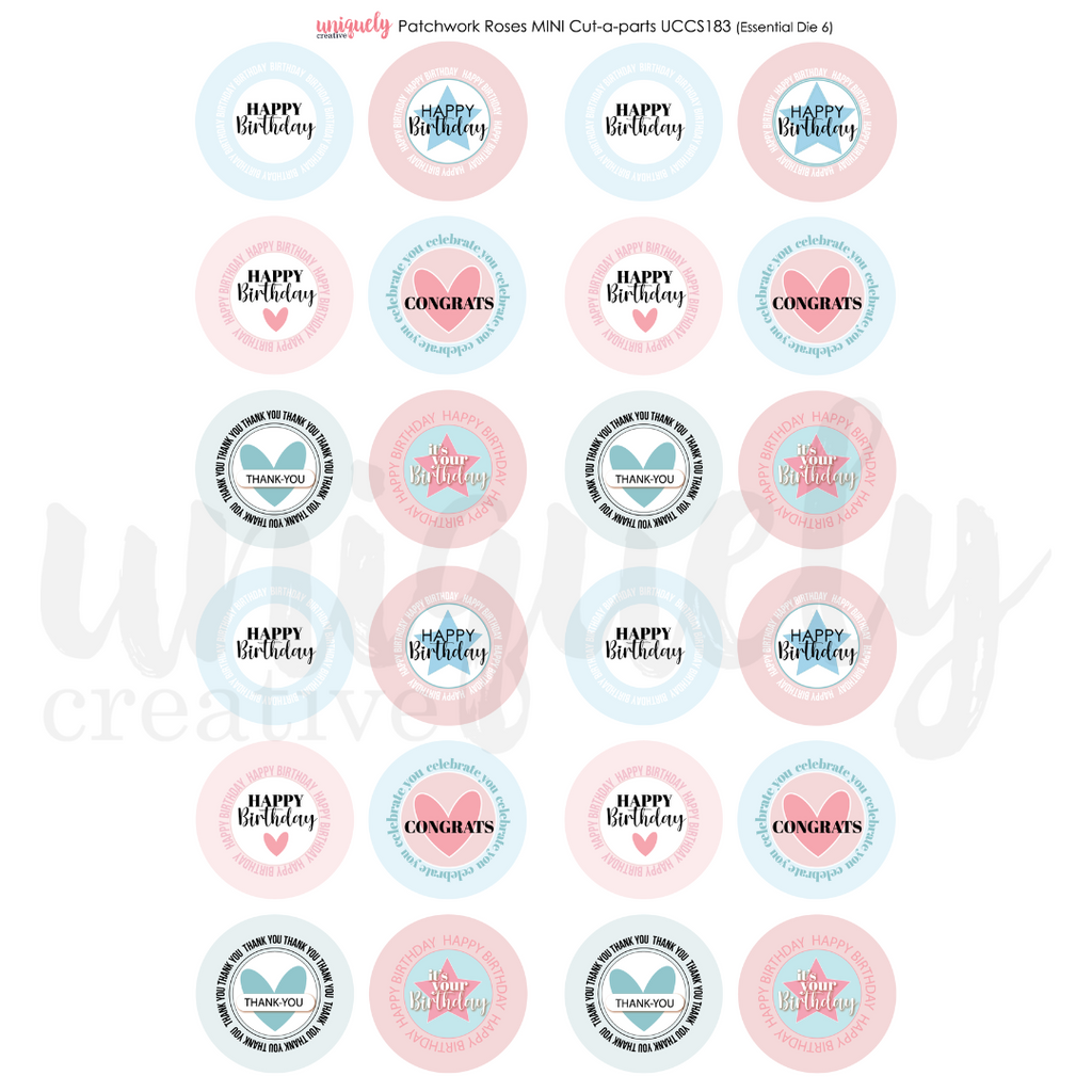 Uniquely Creative - Patchwork Roses Mini Cut-a-Part Sheet