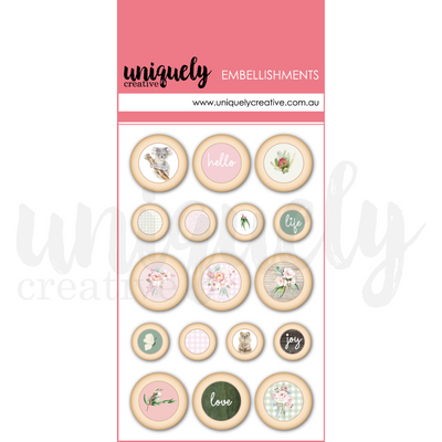 Uniquely Creative - Peonies & Proteas Wooden Buttons