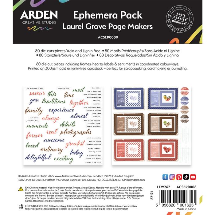 Arden Creative Studio - Laurel Grove Page Makers Ephemera Pack 80/Pkg