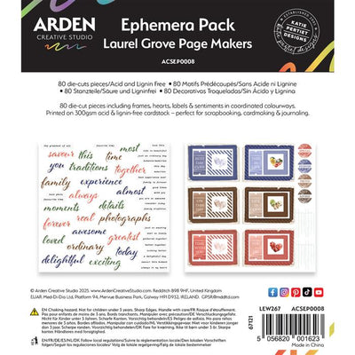Arden Creative Studio - Laurel Grove Page Makers Ephemera Pack 80/Pkg